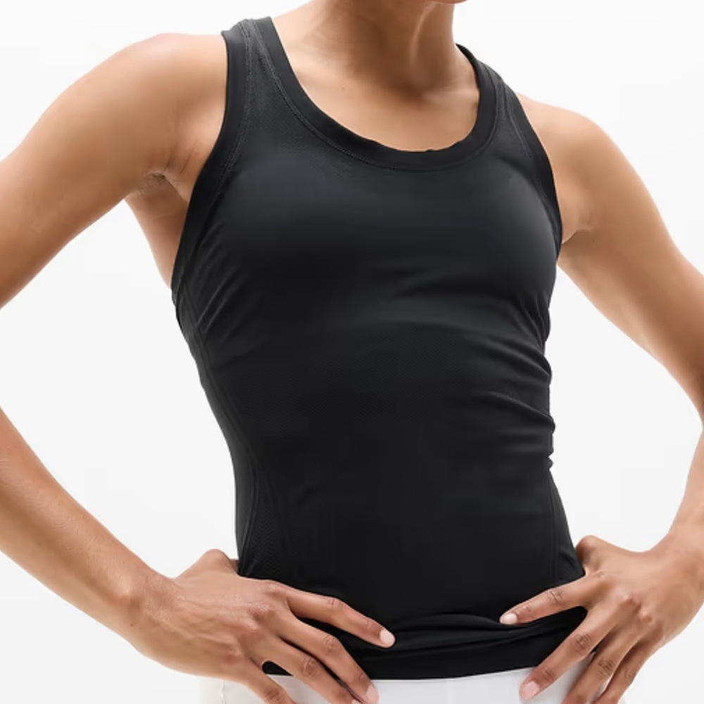 Athleta Momentum Seamless Tank Stretch Black New With Tags Size L